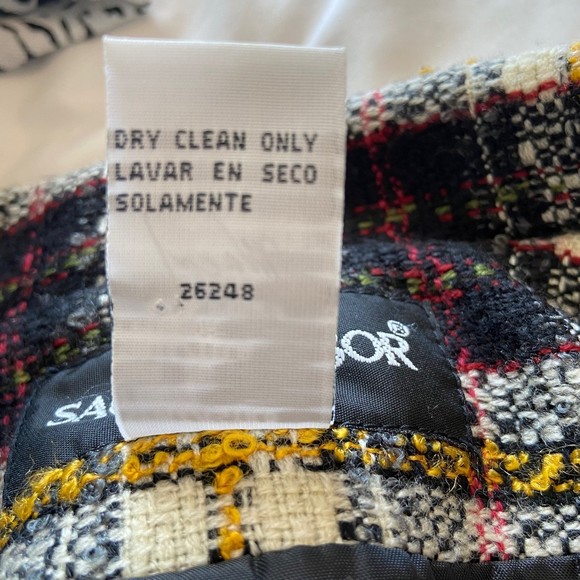 Yellow Red Y2K Plaid Shacket Jacket Blazer Size 16 XL Dark Academia Window Pane - Picture 9 of 10